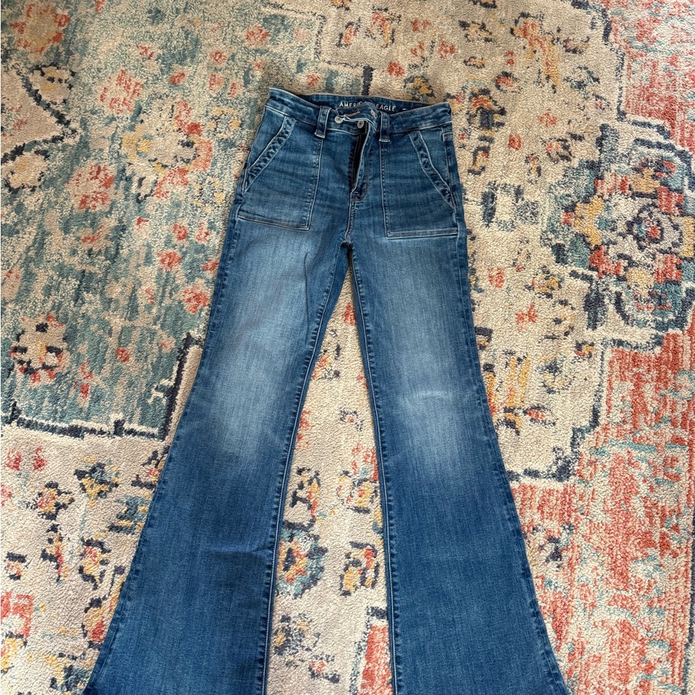 American Eagle Outfitters Dark Blue Flare Jeans